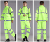 Fluorescent Green Outdoor Traffic Duty Flood Control Emergency Raincoat Rain Pants Suit