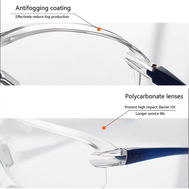 3m 10434 Sicherheitsglas-Schutzbrillen-Anti-Wind-Anti-Sand/Anti-Nebel