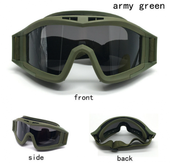 Windundurchlässiger retikulärer Bau der volles Gesichts-taktischer Militärschutzbrillen-TPU Breathable
