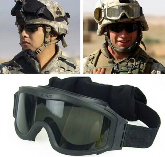 Windundurchlässiger retikulärer Bau der volles Gesichts-taktischer Militärschutzbrillen-TPU Breathable