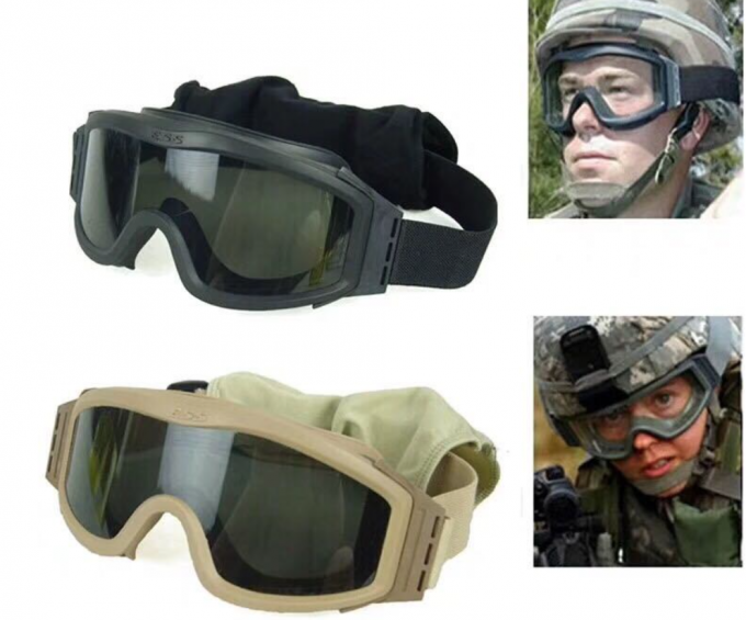 Windundurchlässiger retikulärer Bau der volles Gesichts-taktischer Militärschutzbrillen-TPU Breathable