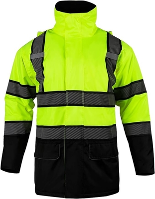 Reflective Winter Warm Work Jacket, High Visibility Construction Overalls